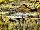 USA-Colorado Infrared of old barn along Last Dollar Road Art Print